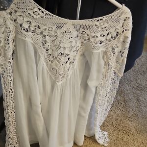 We The Free White Lace Women's Blouse